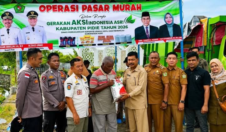 Pemkab Pidie Gelar Pasar Murah, Empat Bahan Pokok Disubsidi hingga Rp8.000
